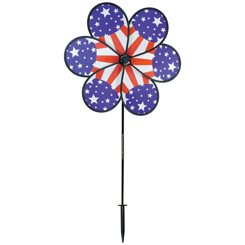 19 inch Patriot Star Flower Wheel Ground Spinner