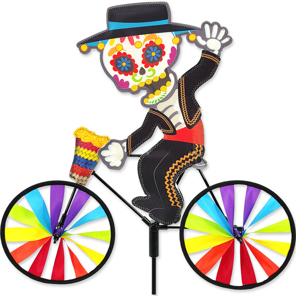 20 in. Bike Spinner - Day of the Dead with vibrant design, perfect for outdoor Dia de los Muertos or Fall decor.