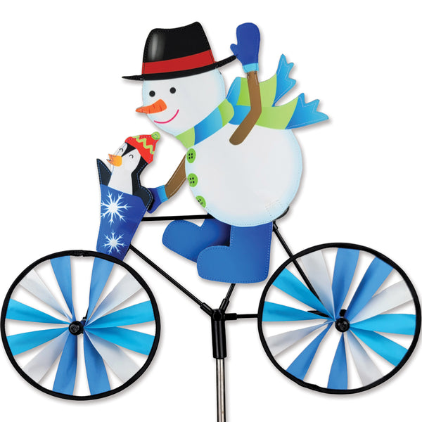 20 in. Bike Spinner - Snowman with festive design, perfect for outdoor winter or holiday decor.