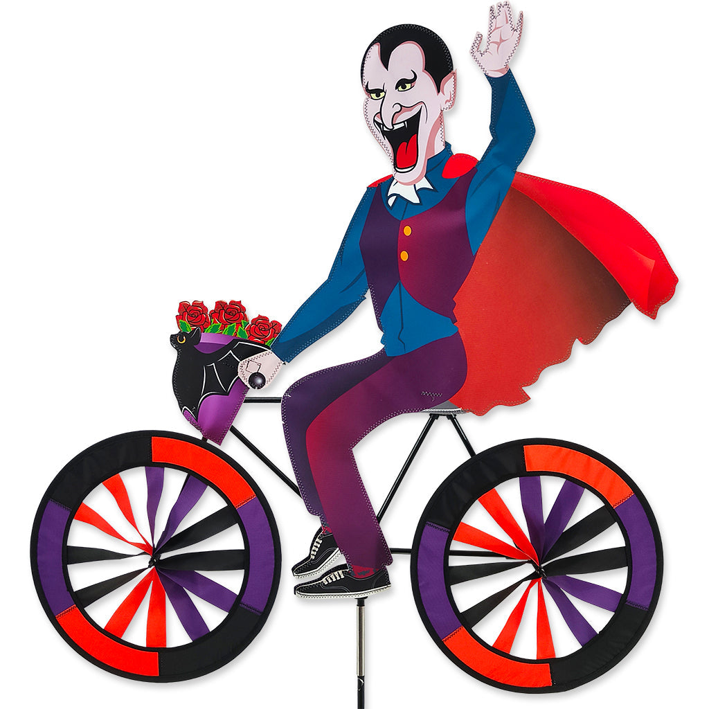 30 in. Bike Spinner - Dracula with spooky design, perfect for outdoor Halloween or Fall decor.