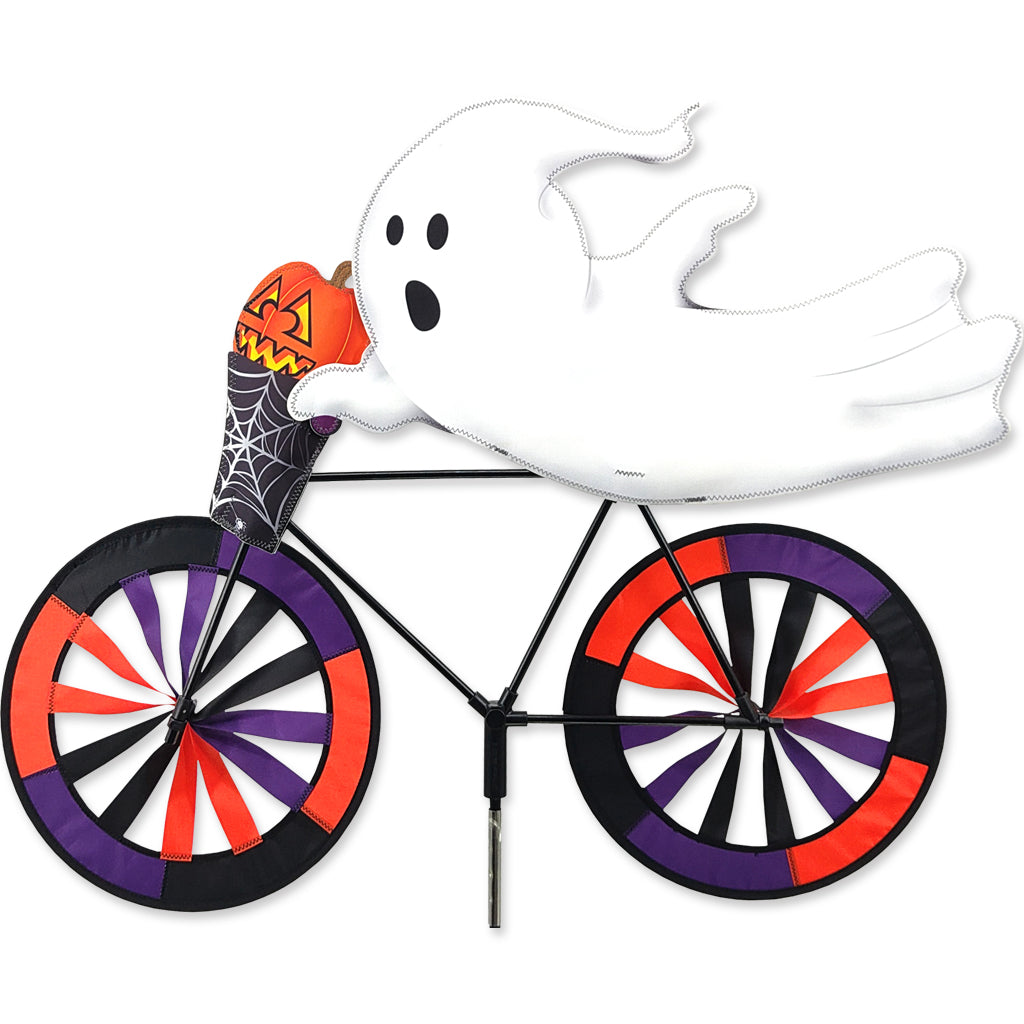 30 in. Bike Spinner - Ghost with spooky design, perfect for outdoor Halloween or Fall decor.