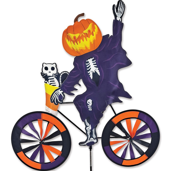 30 in. Bike Spinner - Pumpkin Ghost with vibrant design, perfect for outdoor Halloween or Fall decor.