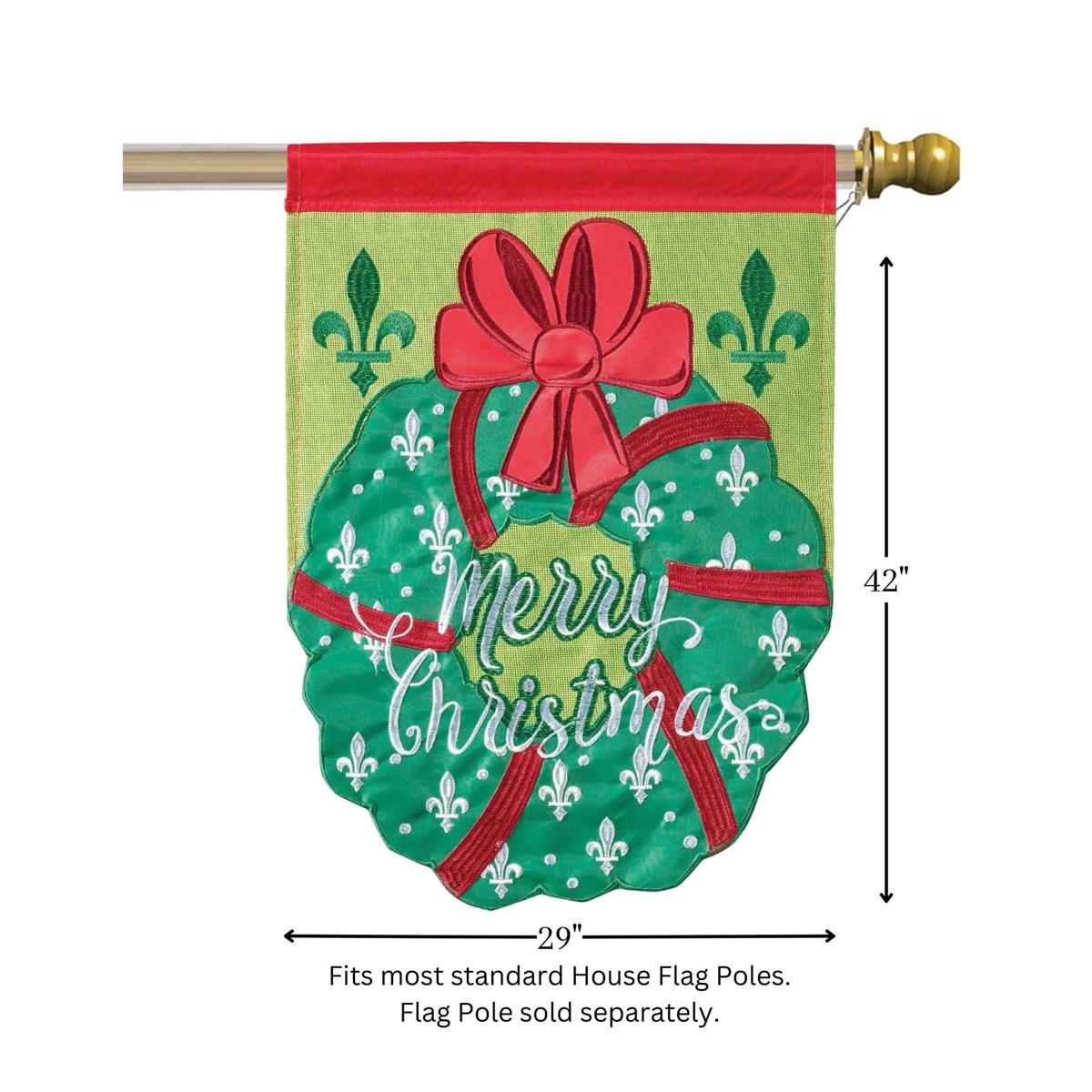 Christmas Wreath Banner Flag