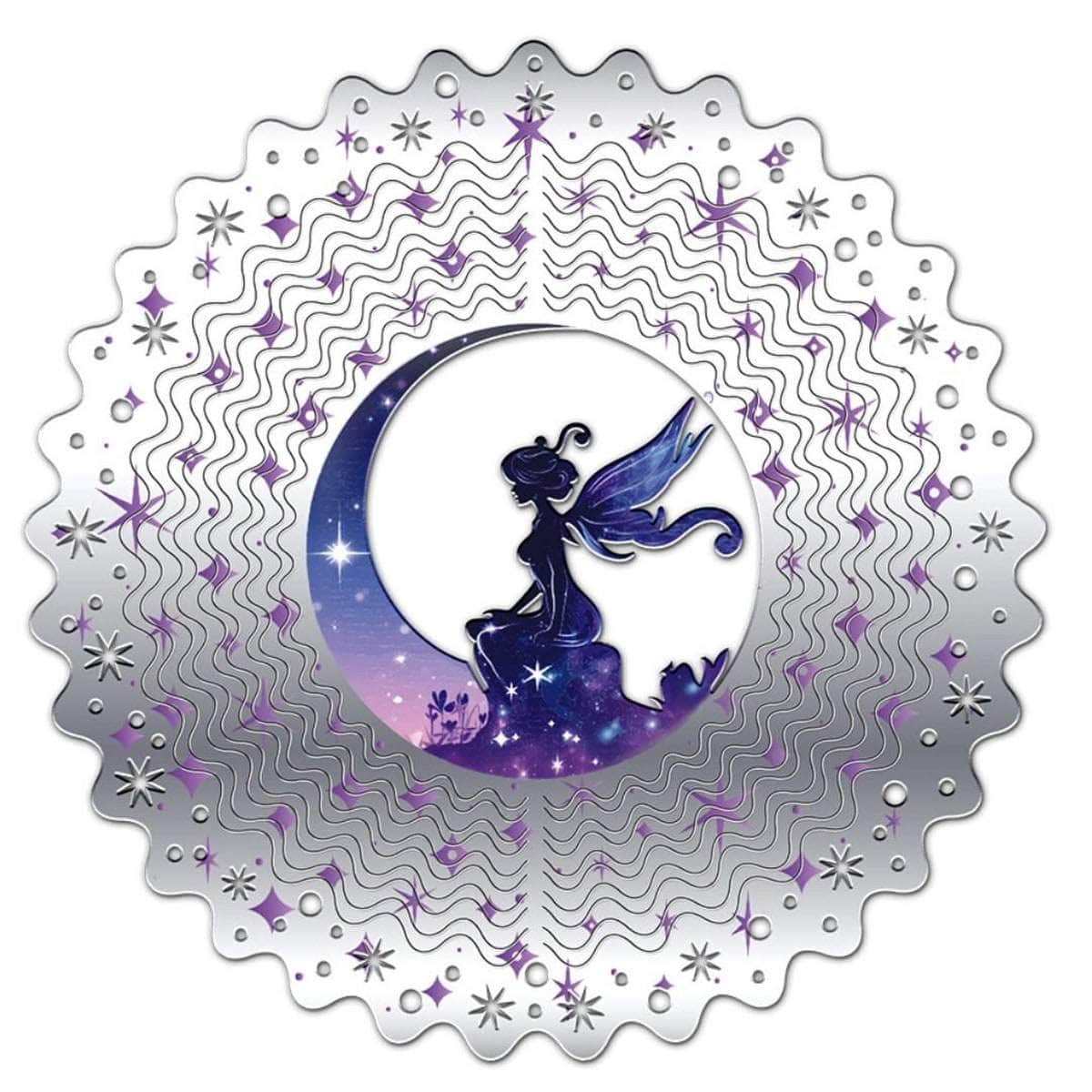 12-inch fairy metal spinner creates a mesmerizing animated effect, adding vibrant color and dynamic motion to your garden, patio, or outdoor decor with an enchanting design.