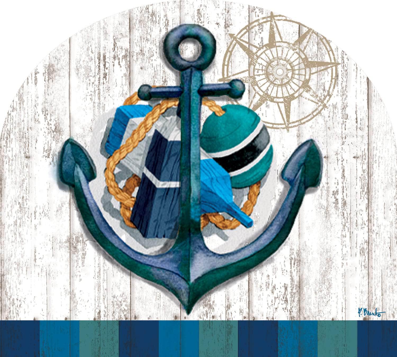 Anchor Buoys Arbor Mate 9.25" x 7.5" PVC panel, durable and weatherproof, perfectly fits the Arbor Mate Holder for nautical outdoor décor.