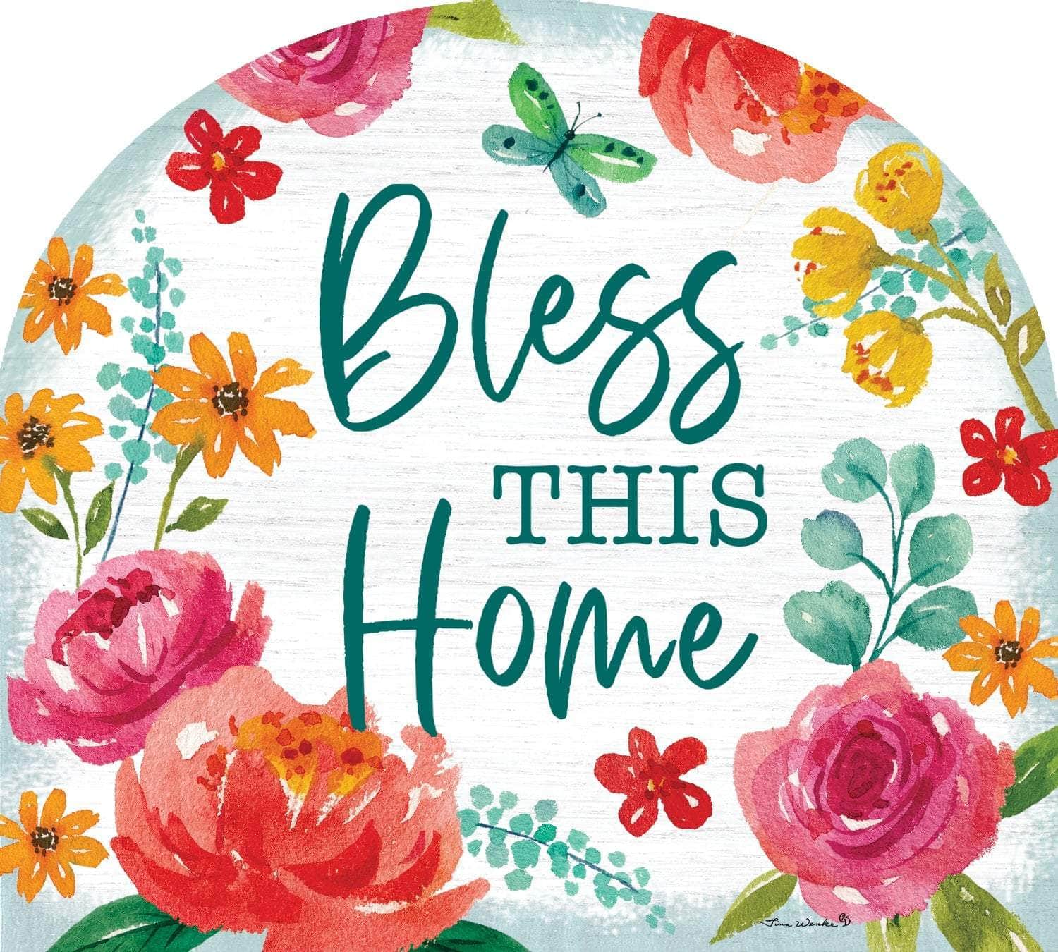 Blessed Floral Arbor Mate 9.25" x 7.5" PVC panel, durable and weatherproof, perfectly fits the Arbor Mate Holder for graceful outdoor décor.