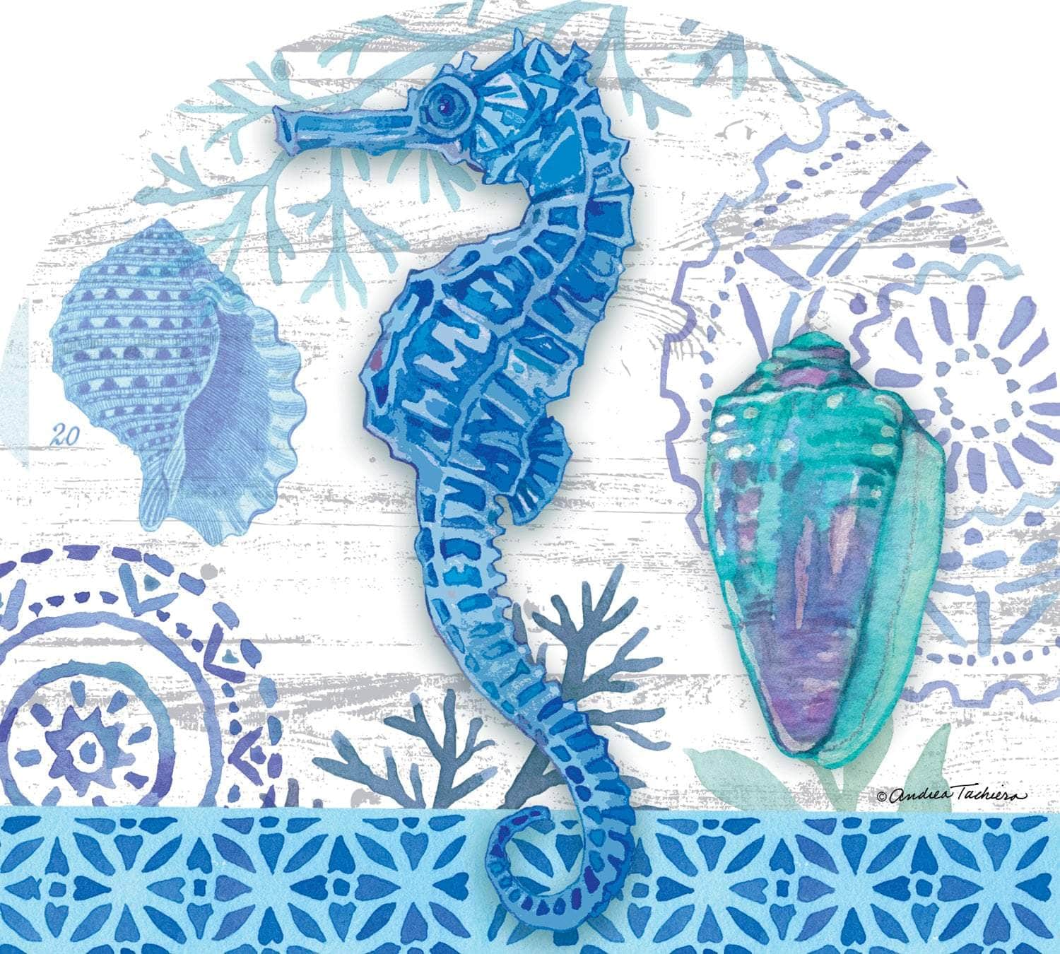 Blue Seahorse Arbor Mate 9.25" x 7.5" PVC panel, durable and weatherproof, perfectly fits the Arbor Mate Holder for coastal outdoor décor.
