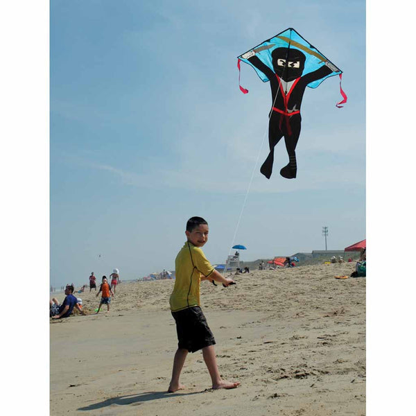 Large Easy Flyer Kite - Flying Ninja with dynamic design, perfect for stable flying in winds from 5 to 18 mph.