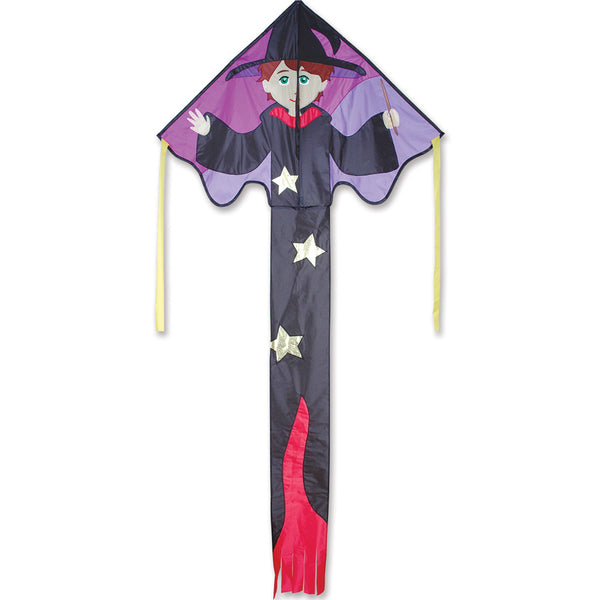 Large Easy Flyer Kite - Ned Wizard with whimsical design, perfect for stable flying in winds from 5 to 18 mph.