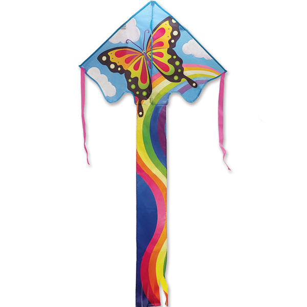 Large Easy Flyer Kite - Pretty Butterfly with vibrant design, perfect for stable flying in winds from 5 to 18 mph.