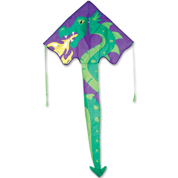 Large Easy Flyer Kite - Skylar Dragon with dynamic design, perfect for stable flying in winds from 5 to 18 mph.
