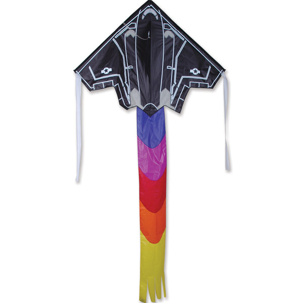 Large Easy Flyer Kite - Stealth Bomber with sleek design, perfect for stable flying in winds from 5 to 18 mph.