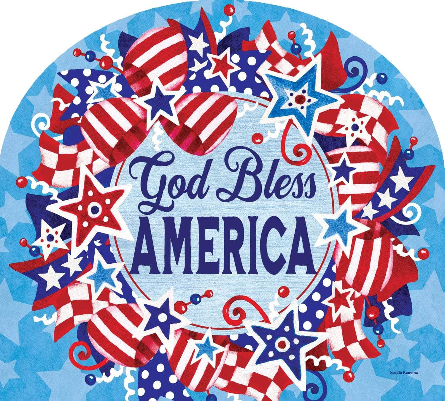 God Bless Wreath Arbor Mate panel featuring a serene wreath and inspirational message, crafted from durable PVC to bring peace and warmth to your garden or outdoor space.
