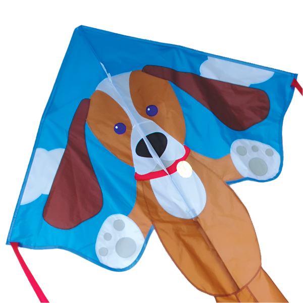Large Easy Flyer Kite - Sparky with vibrant design, perfect for stable flying in winds from 5 to 18 mph.