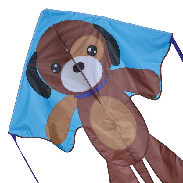 Large Easy Flyer Kite - Spunky Puppy with playful design, perfect for stable flying in winds from 5 to 18 mph.