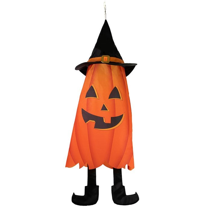 Pumpkin 3D Cone Windsock displayed on a white background, showcasing its unique 3D pumpkin design, perfect for Halloween or fall-themed outdoor decor.
