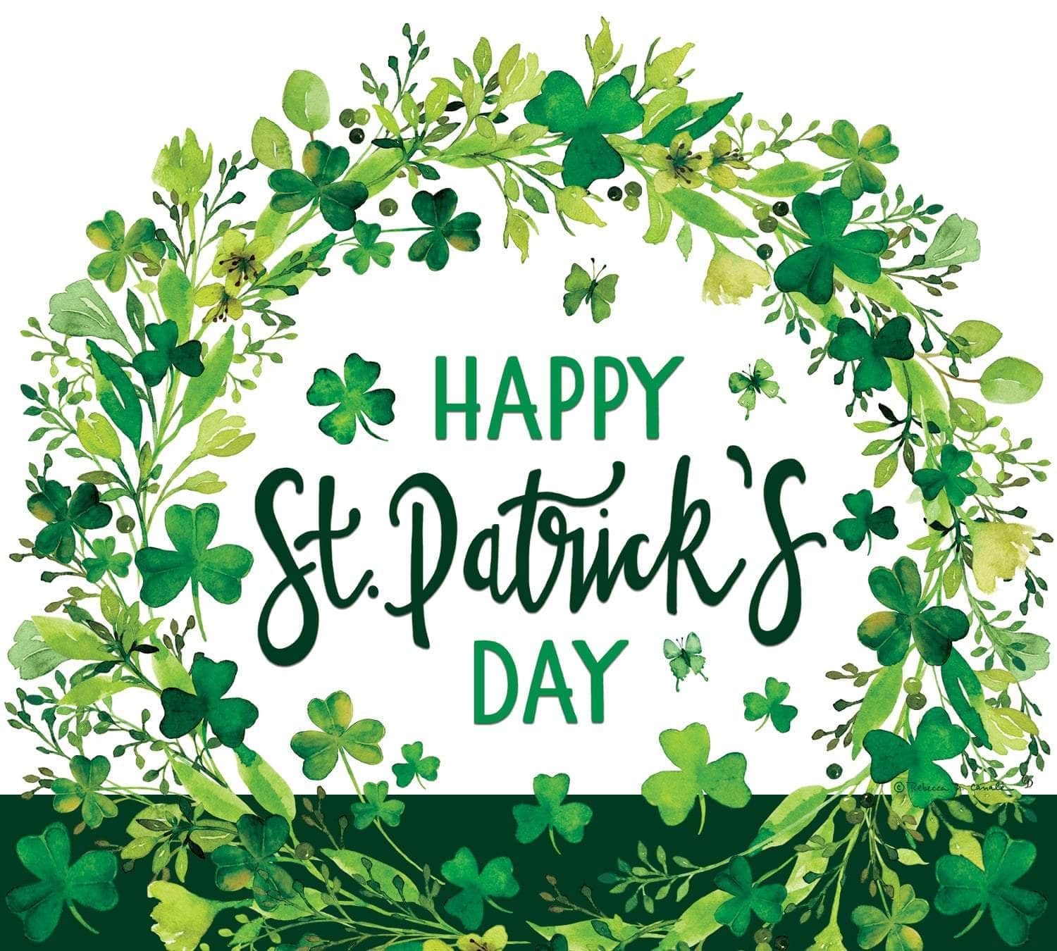 St. Pat’s Wreath-Arbor Mate panel featuring shamrocks and gold accents, crafted from durable PVC to bring Irish-inspired charm and celebration to your outdoor decor.