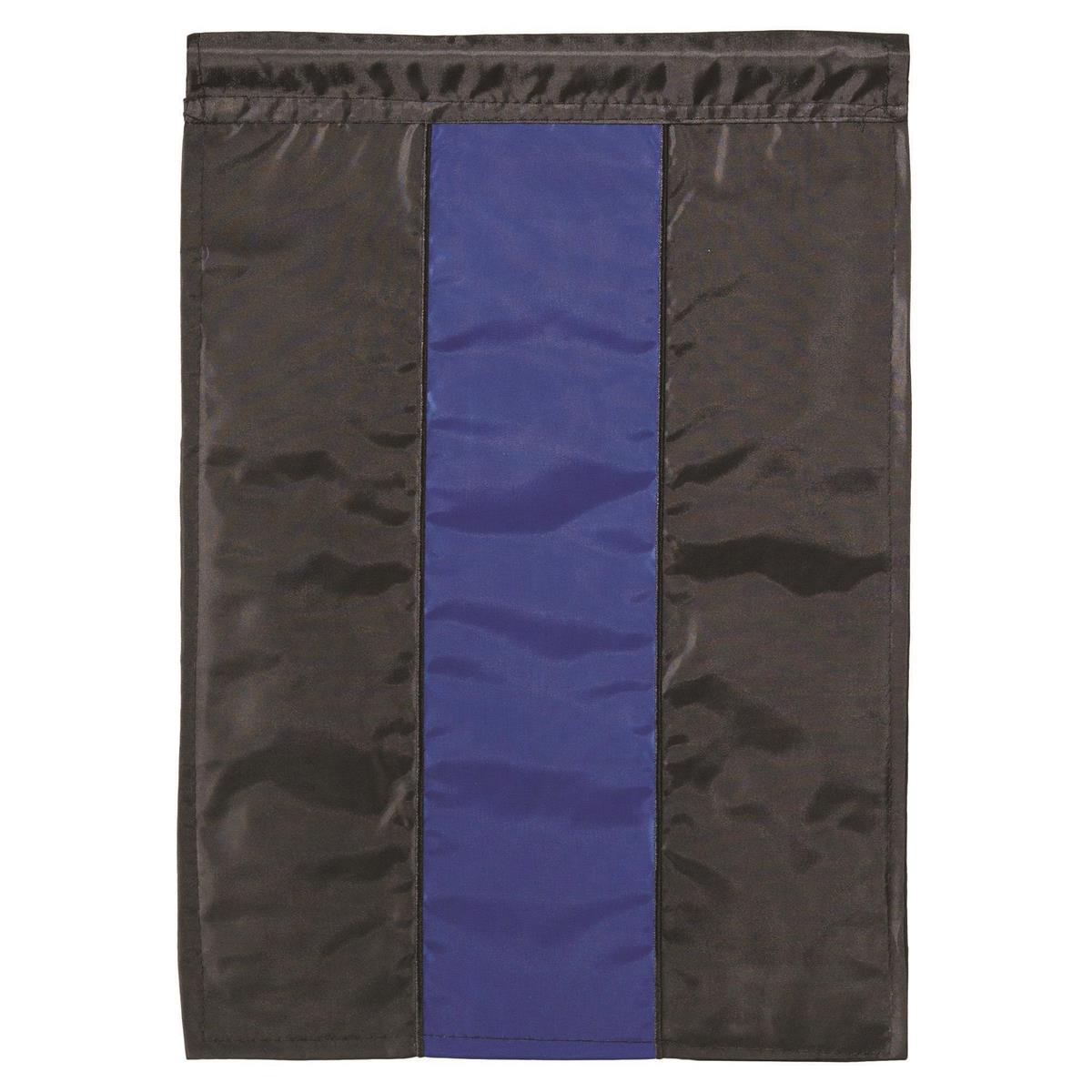 Thin Blue Line Police 29x42 Flag featuring double applique design, durable polyester, and vibrant embroidery for law enforcement support outdoor décor.