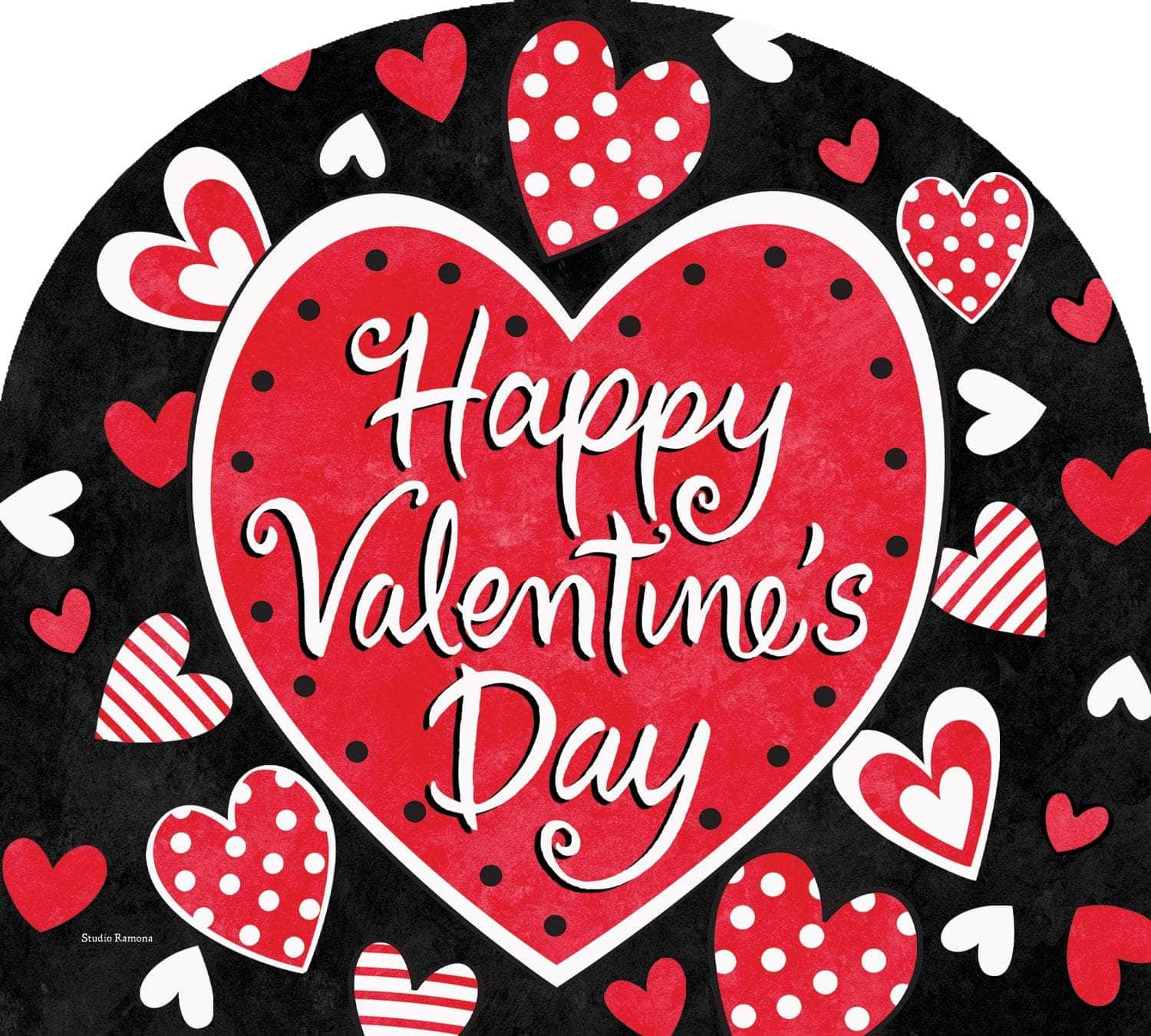 Valentine’s Check-Arbor Mate panel featuring a checkered pattern with hearts and flowers, crafted from durable PVC to bring festive love and beauty to your outdoor decor.