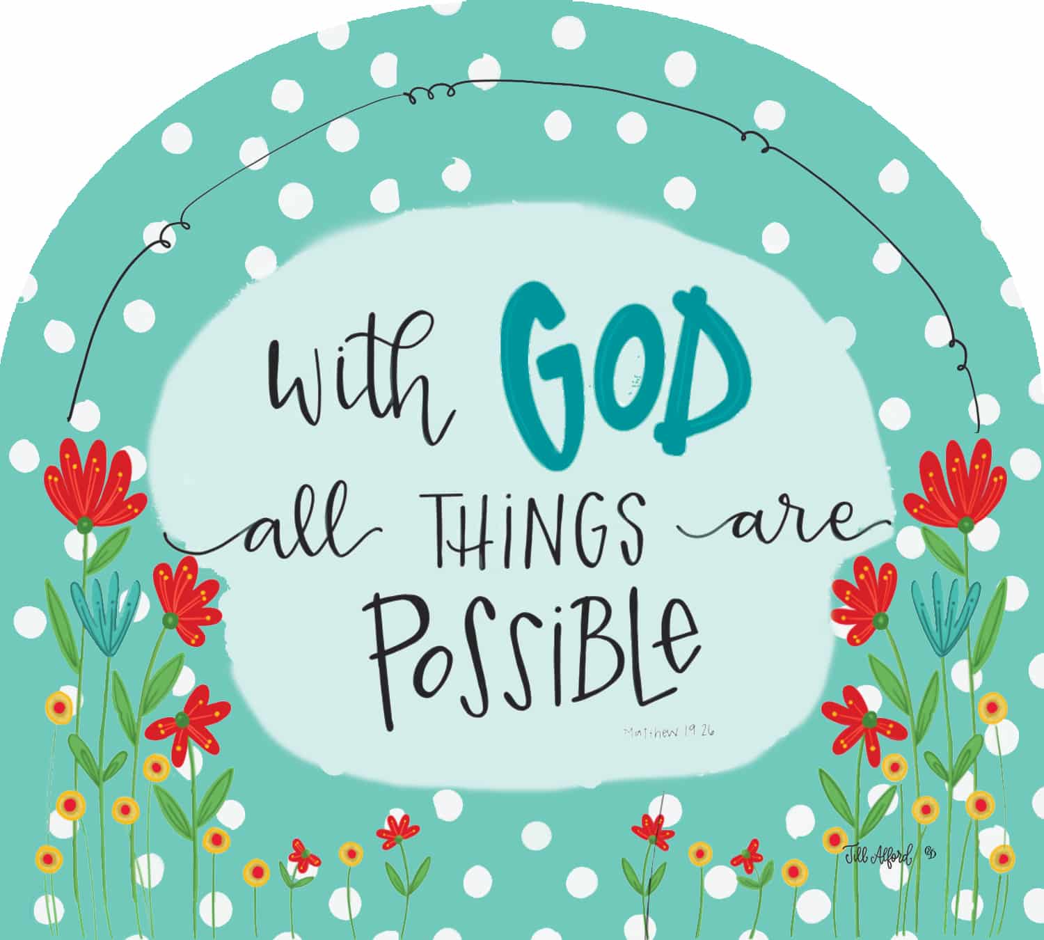 With God-Arbor Mate panel featuring the inspirational phrase "With God" and floral accents, crafted from durable PVC to bring faith and peace to your outdoor decor.