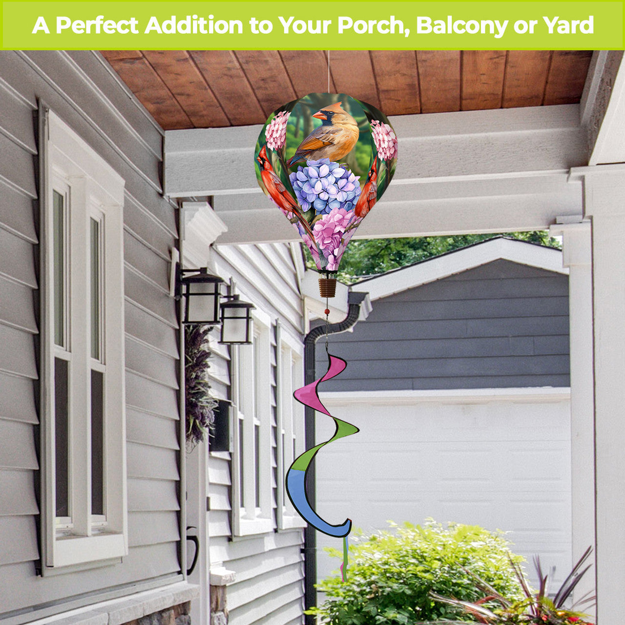 Perched Cardinals Hot Air Balloon Spinner
