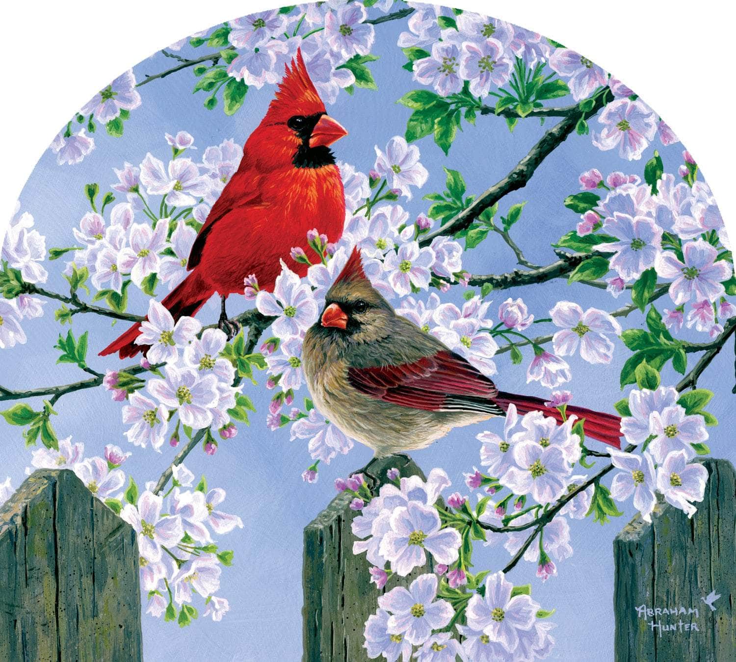 Cardinal Couple Arbor Mate 9.25" x 7.5" PVC panel, durable and weatherproof, perfectly fits the Arbor Mate Holder for elegant outdoor décor.
