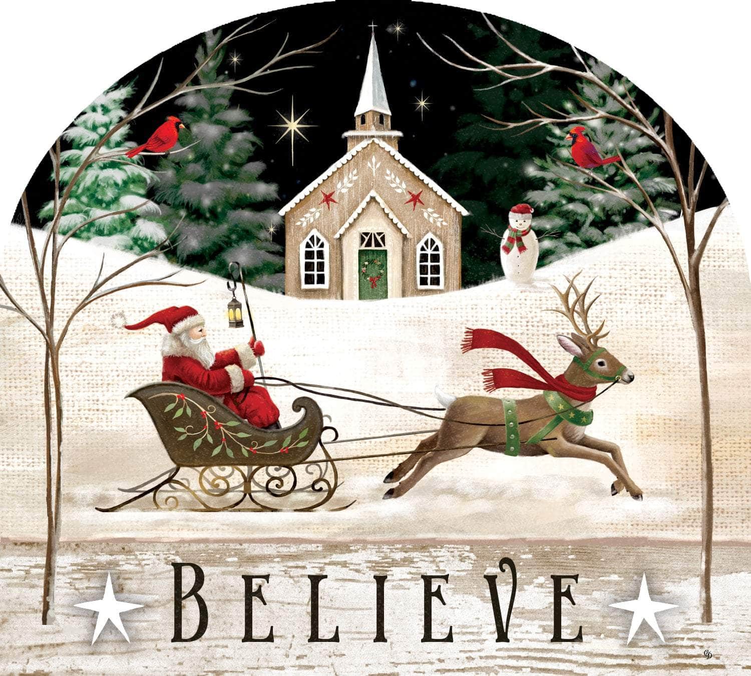 Church and Sleigh Arbor Mate panel featuring a picturesque church and sleigh design, crafted from durable PVC to bring a warm, festive touch to your garden or outdoor space.
