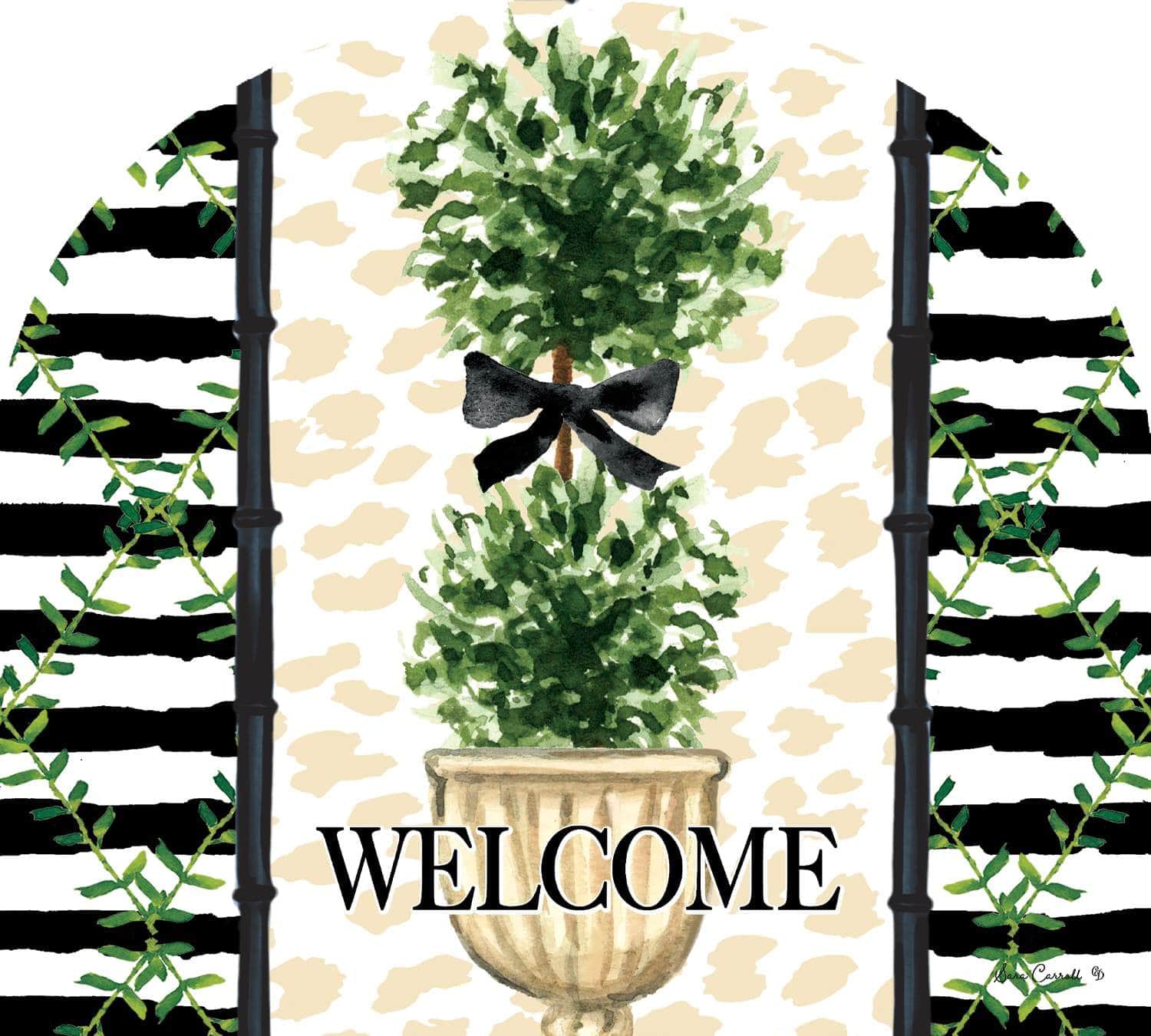 Double Topiary Arbor Mate panel featuring elegant topiary trees, crafted from durable PVC to bring timeless beauty and sophistication to your garden or outdoor space.