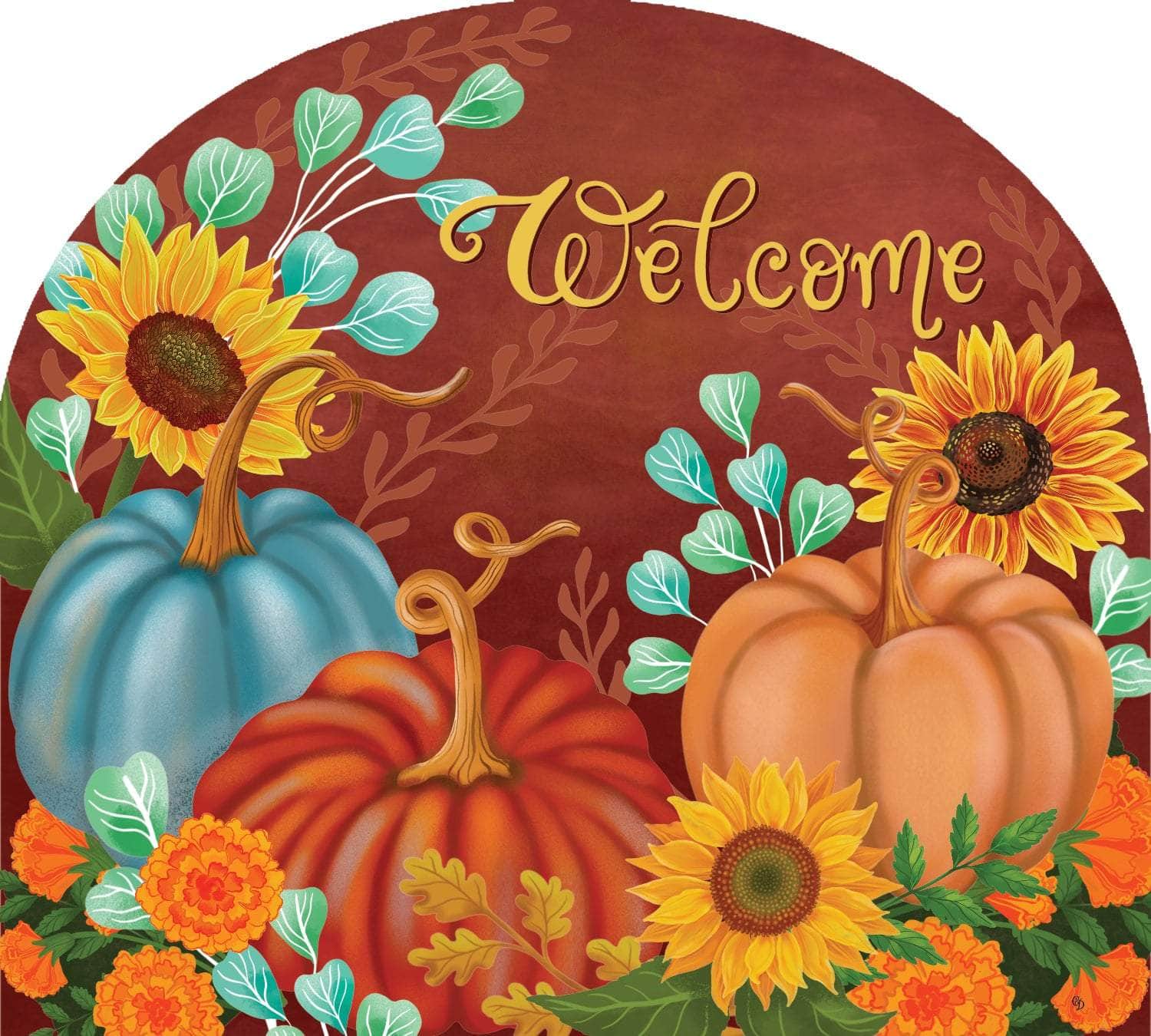 Grateful Pumpkins Arbor Mate panel featuring stacked pumpkins and a "Grateful" message, crafted from durable PVC to bring fall warmth and seasonal beauty to your garden or outdoor space.