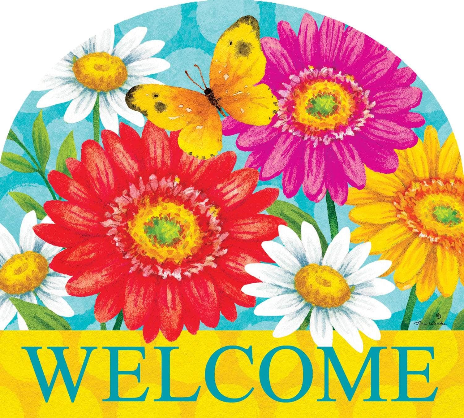 Happy Gerberas Arbor Mate panel featuring colorful Gerbera daisies, crafted from durable PVC to bring vibrant charm to your garden or outdoor space.