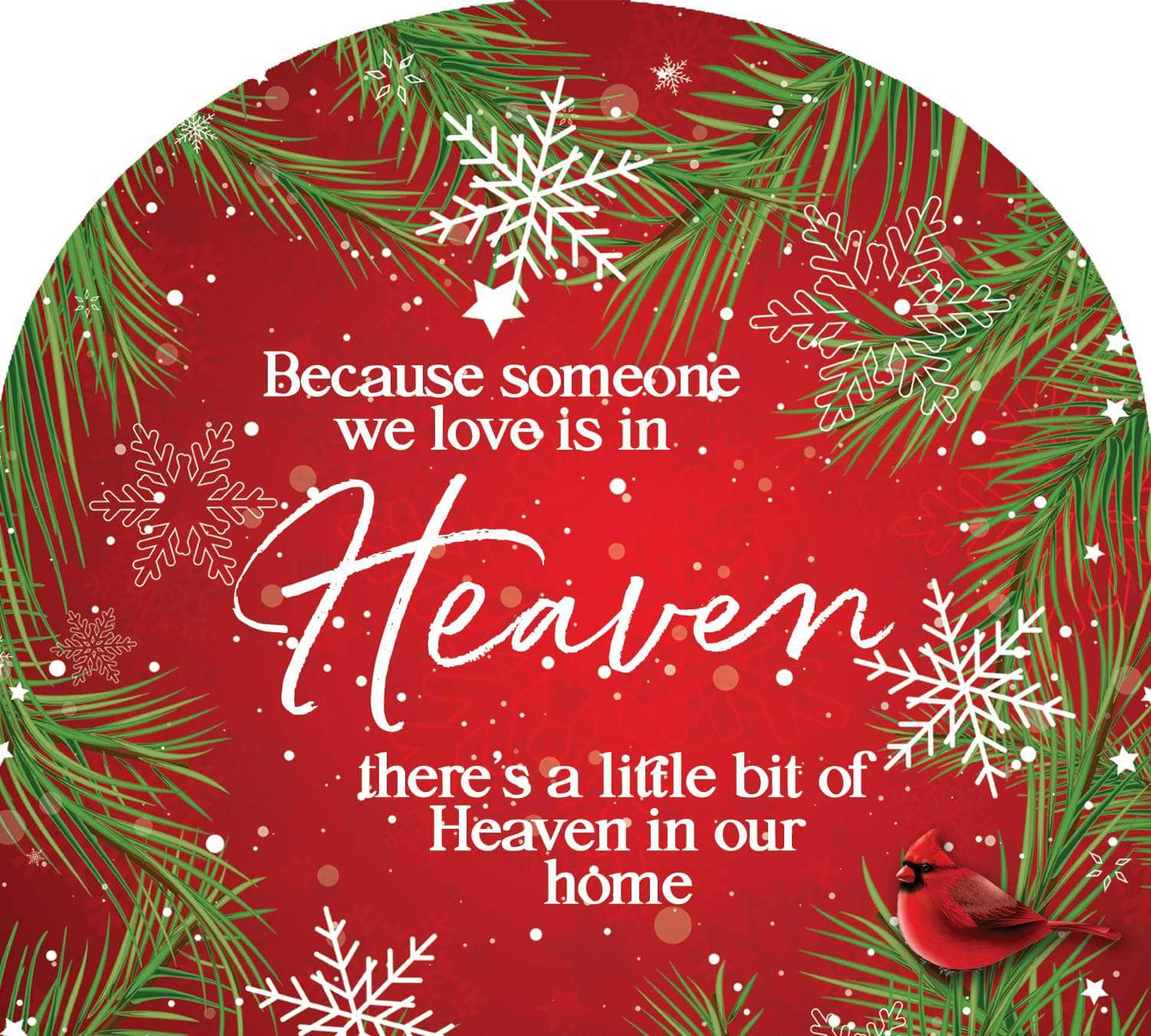 Heaven in our Home Arbor Mate panel featuring an uplifting message and floral accents, crafted from durable PVC to bring peace and beauty to your garden or outdoor space.