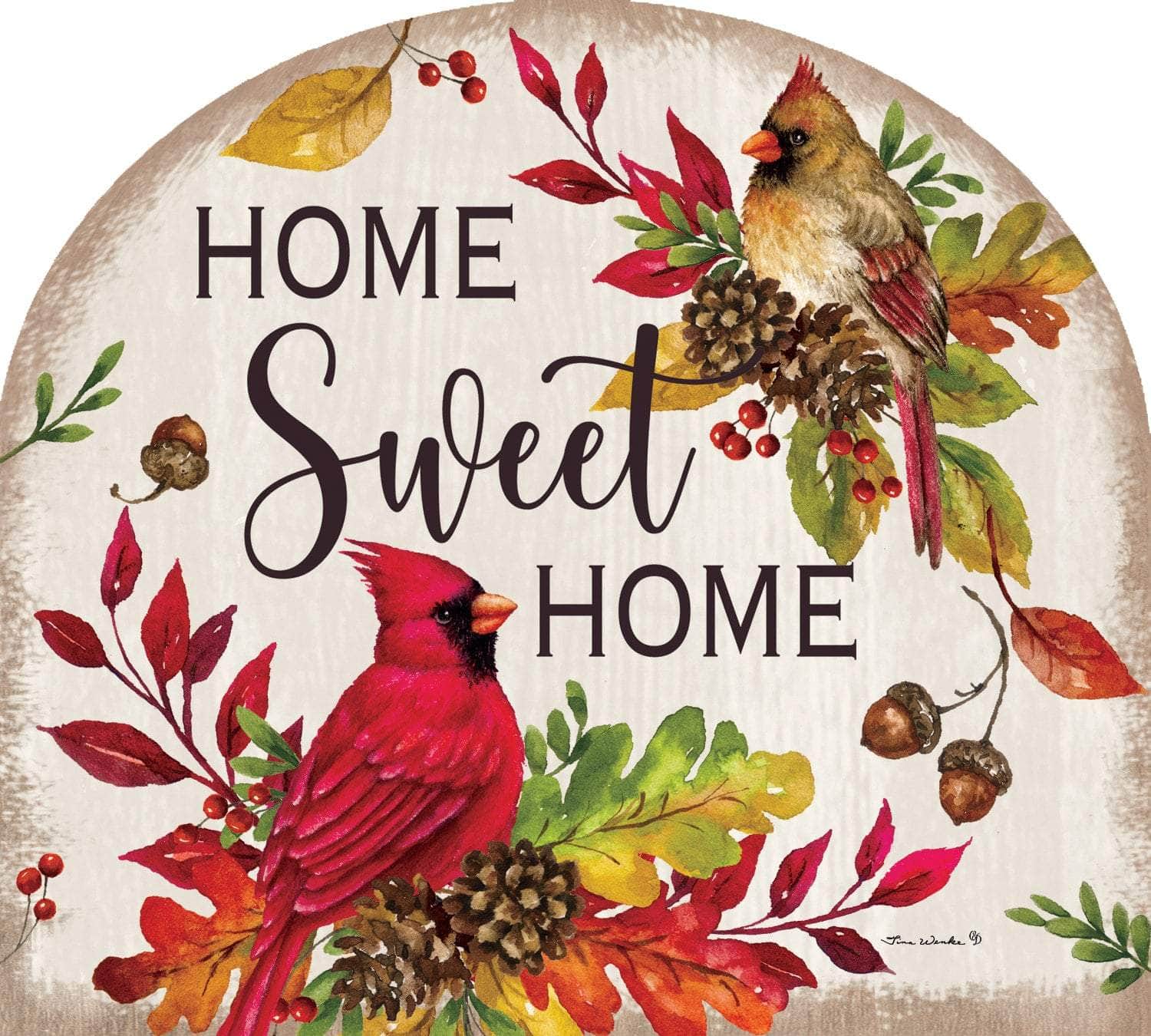 Home Sweet Cardinals Arbor Mate panel featuring vibrant cardinals and a welcoming message, crafted from durable PVC to bring warmth and charm to your garden or outdoor space.