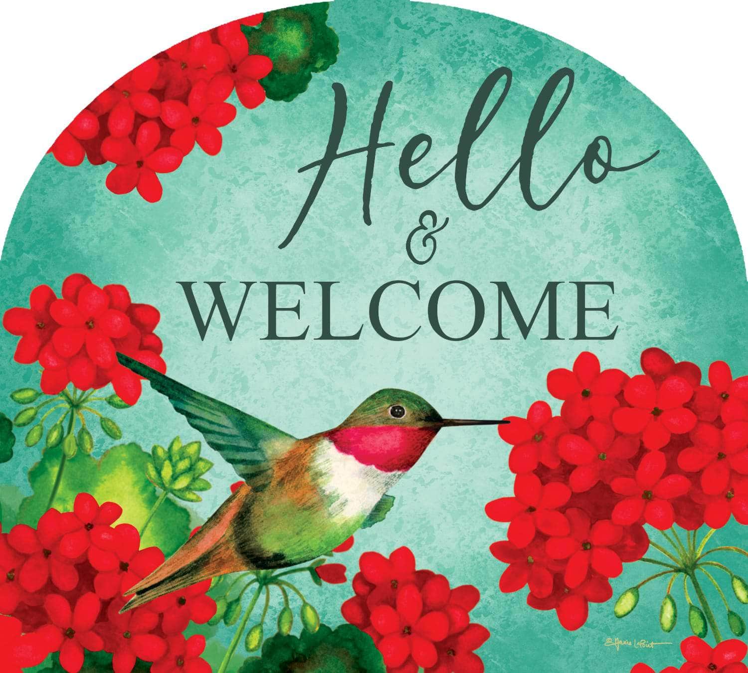 Hummingbird Geranium Arbor Mate panel featuring hummingbirds and vibrant geraniums, crafted from durable PVC to bring a charming, nature-inspired touch to your garden or outdoor space.