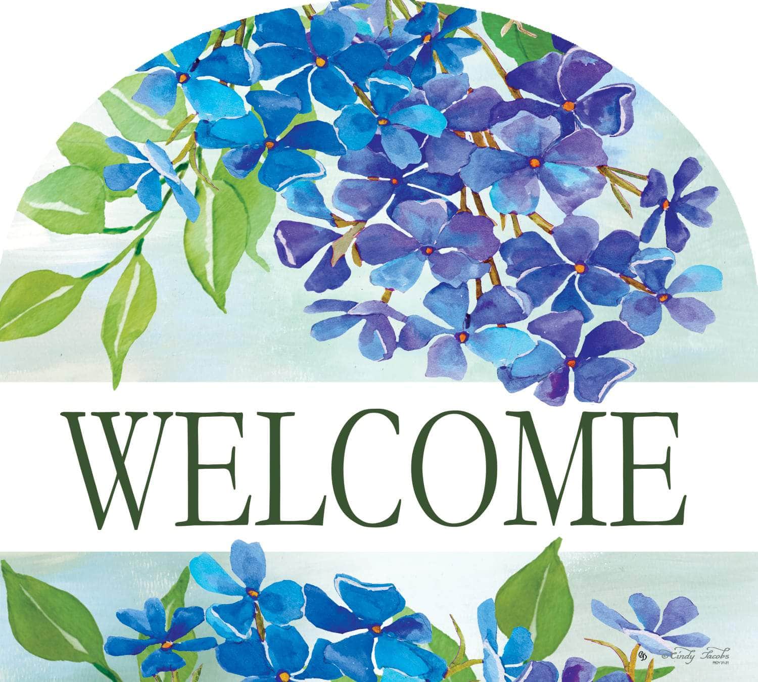 Hydrangeas Welcome Arbor Mate panel featuring vibrant hydrangeas and greenery, crafted from durable PVC to bring floral elegance and charm to your garden or outdoor space.