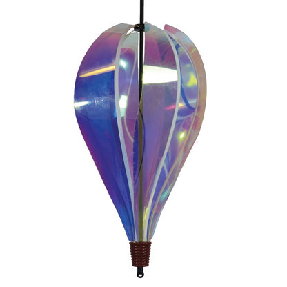 Iridescent 6-Panel Hot Air Balloon on a white background, showcasing its shimmering, multicolored design with sleek and elegant details.