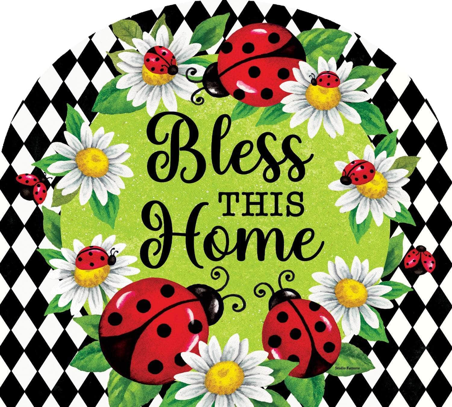 Ladybug Diamond Arbor Mate panel featuring ladybugs and a diamond pattern, crafted from durable PVC to bring nature-inspired beauty and charm to your garden or outdoor space.