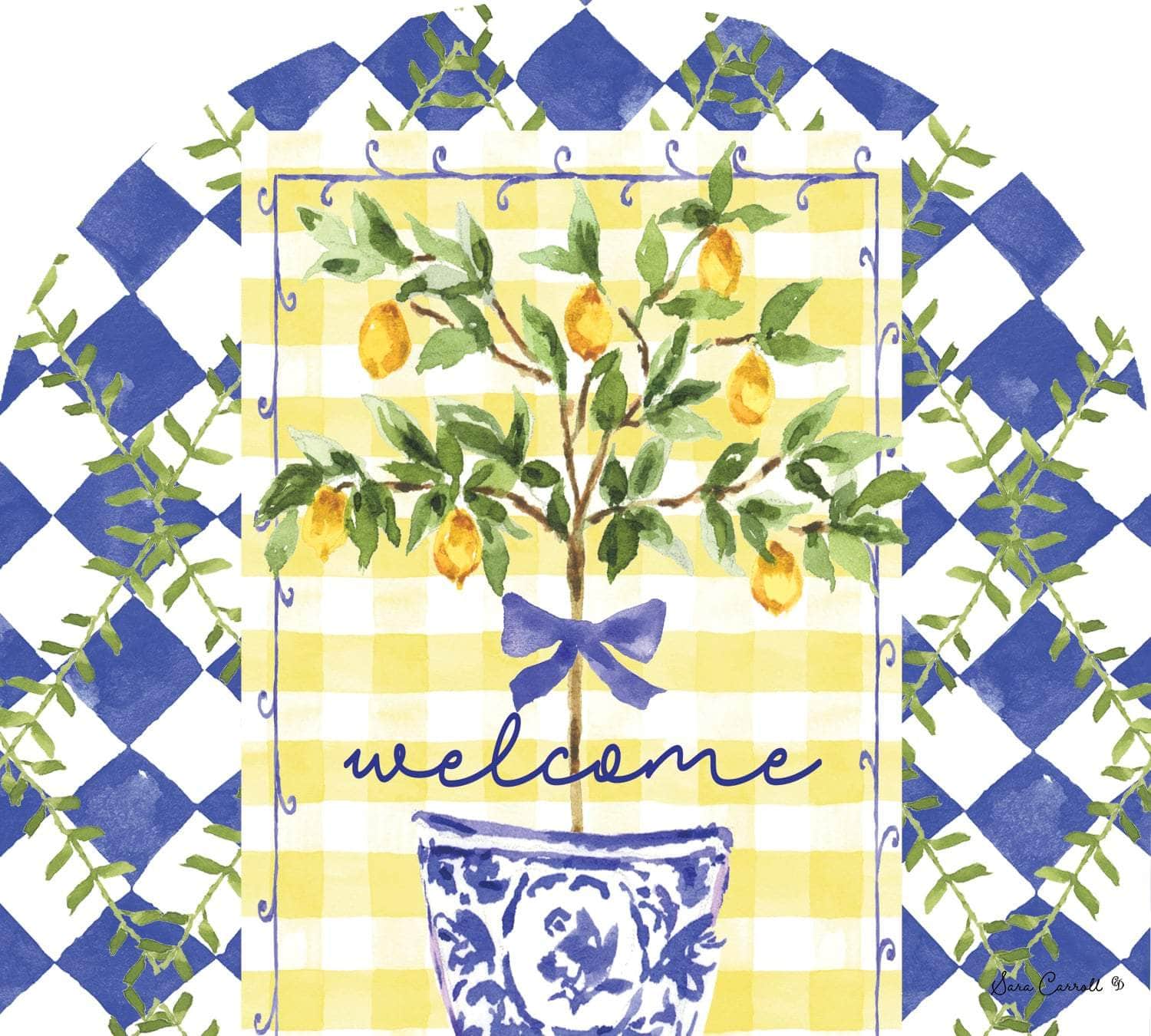 Lemon Tree Arbor Mate panel featuring lemons and lush green leaves, crafted from durable PVC to bring a fresh, citrus-inspired touch to your garden or outdoor space.