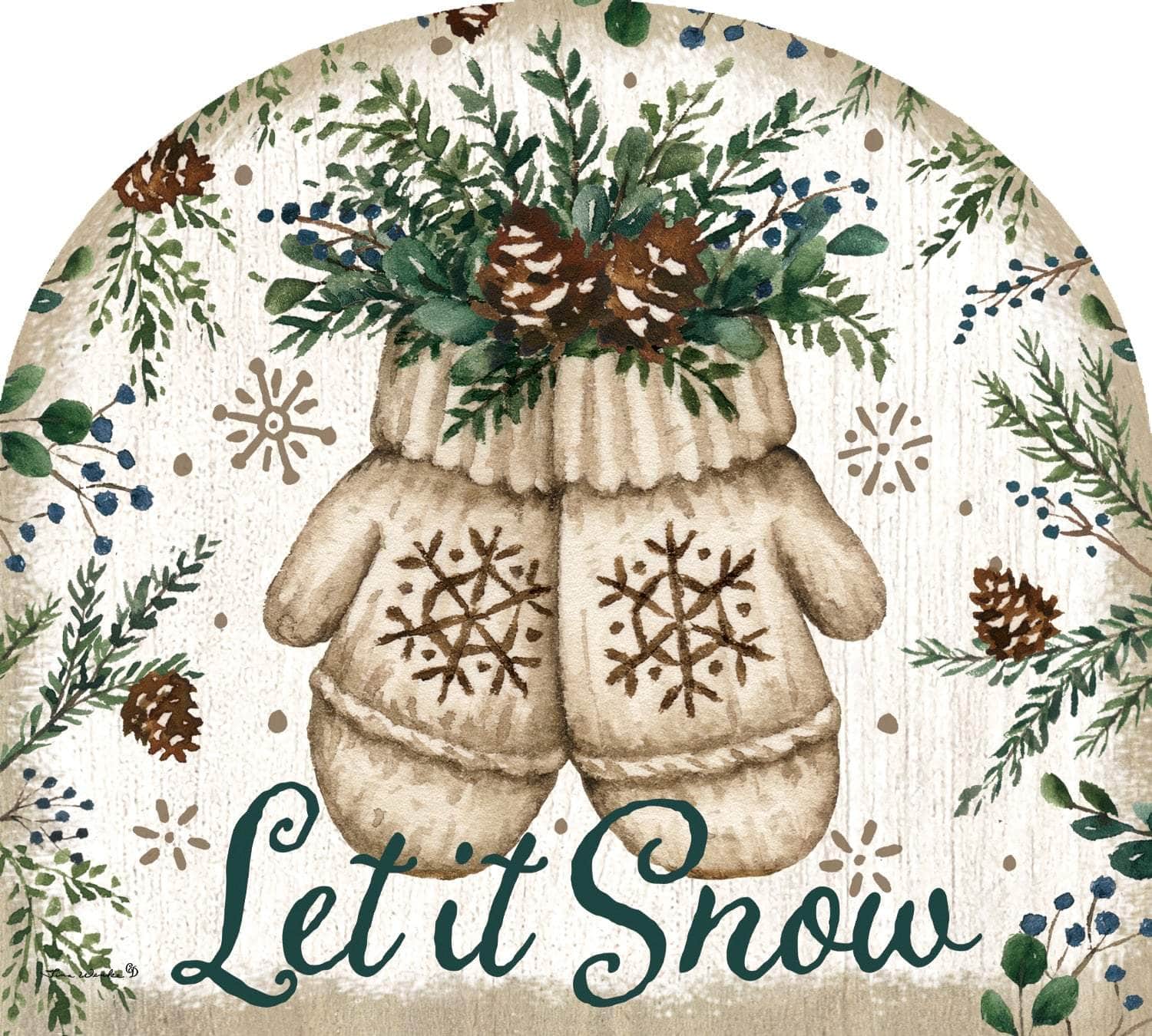 Mittens and Pinecones-Arbor Mate panel featuring mittens and pinecones, crafted from durable PVC to bring winter warmth and festive cheer to your outdoor decor.