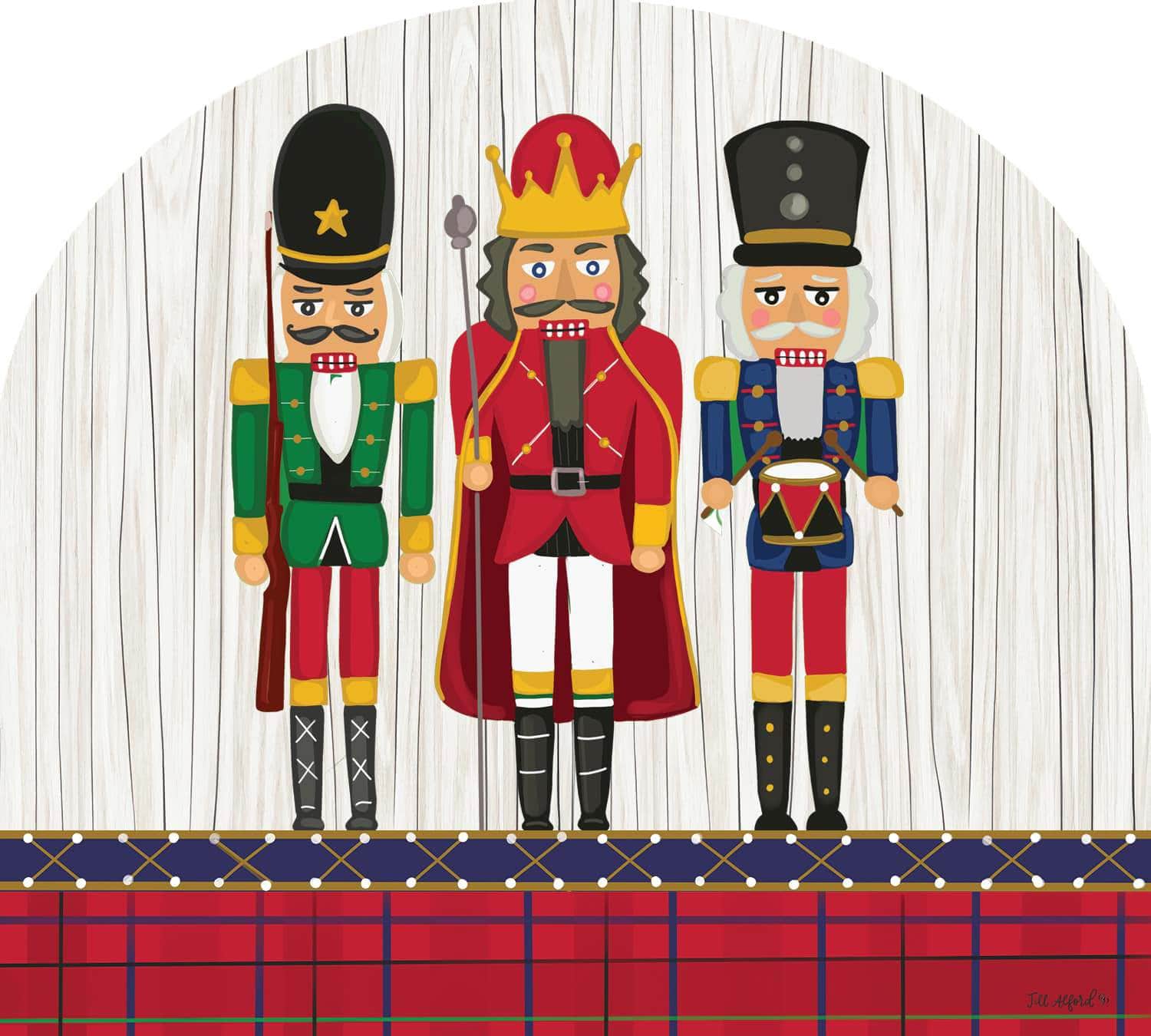 Nutcrackers-Arbor Mate panel featuring classic nutcracker soldiers, crafted from durable PVC to bring timeless holiday elegance and cheer to your outdoor decor.