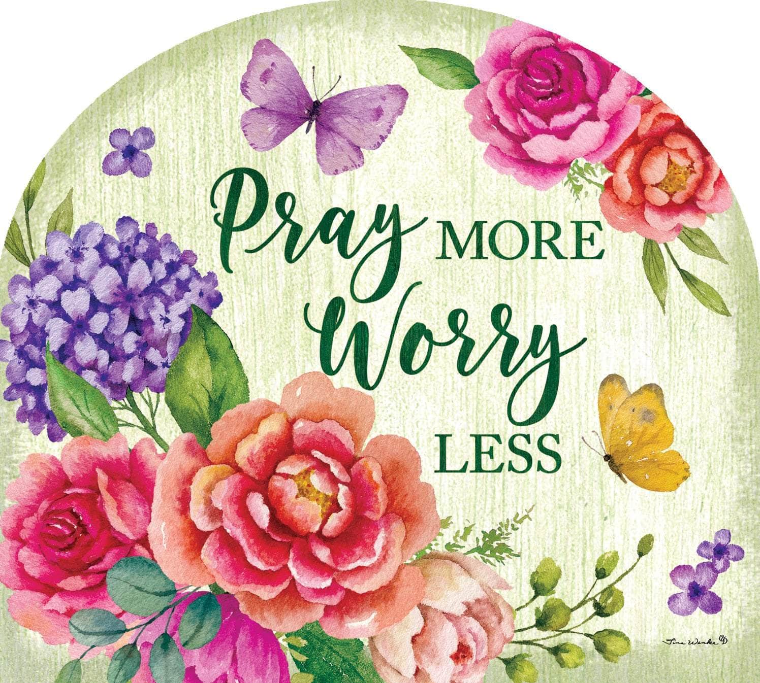 Pray More-Arbor Mate panel featuring an elegant faith-inspired design, crafted from durable PVC to bring beauty and inspiration to your outdoor decor.