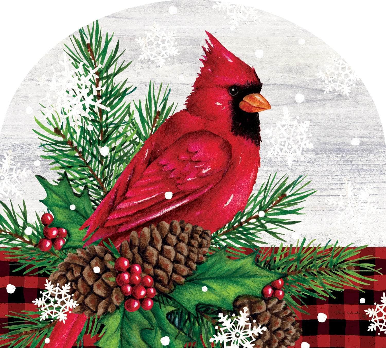 Proud Cardinal-Arbor Mate panel featuring a bold red cardinal on branches, crafted from durable PVC to bring timeless charm and natural elegance to your outdoor decor.
