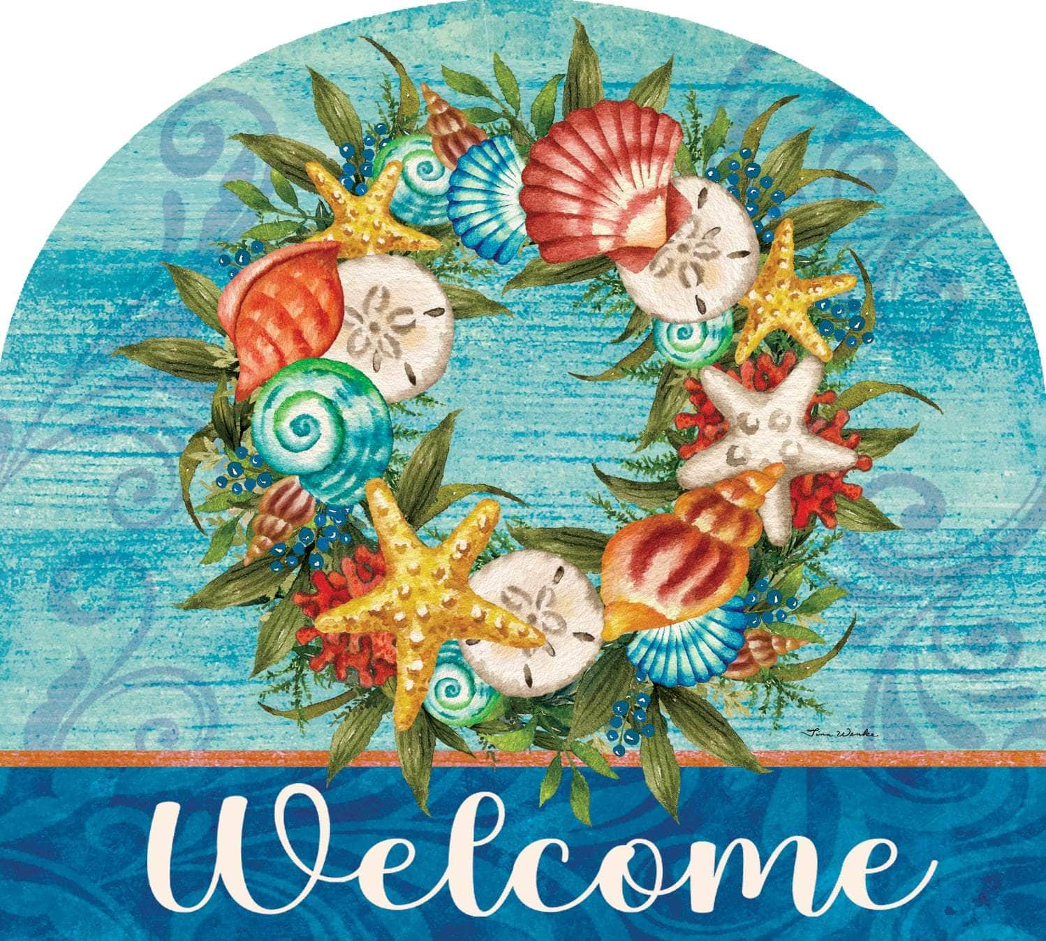 Sea Star Wreath-Arbor Mate panel featuring a wreath of sea stars, crafted from durable PVC to bring beachy elegance and charm to your outdoor decor.