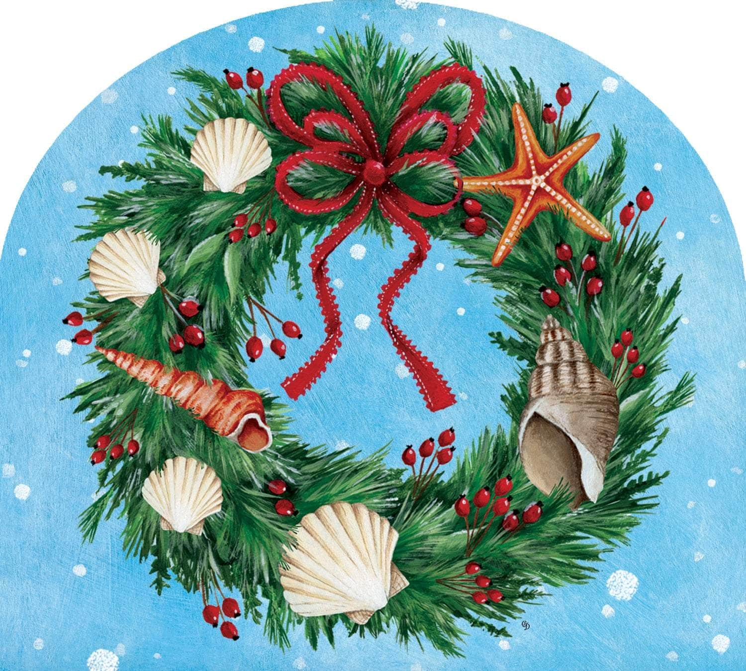 Seashell Wreath-Arbor Mate panel featuring a wreath of seashells, crafted from durable PVC to bring coastal beauty and elegance to your outdoor decor.