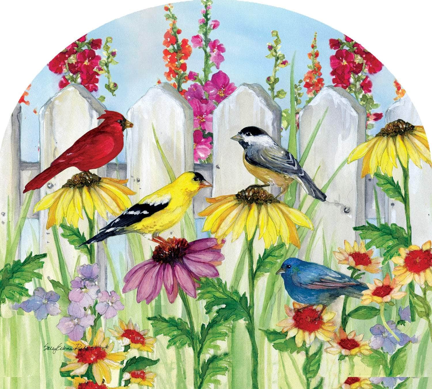 Songbird Fence-Arbor Mate panel featuring a songbird and rustic fence, crafted from durable PVC to bring natural charm and tranquility to your outdoor decor.