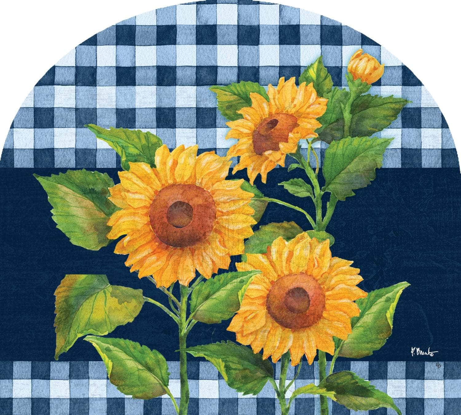 Sunflowers on Blue-Arbor Mate panel featuring bright sunflowers, crafted from durable PVC to bring vibrant beauty and charm to your outdoor decor.
