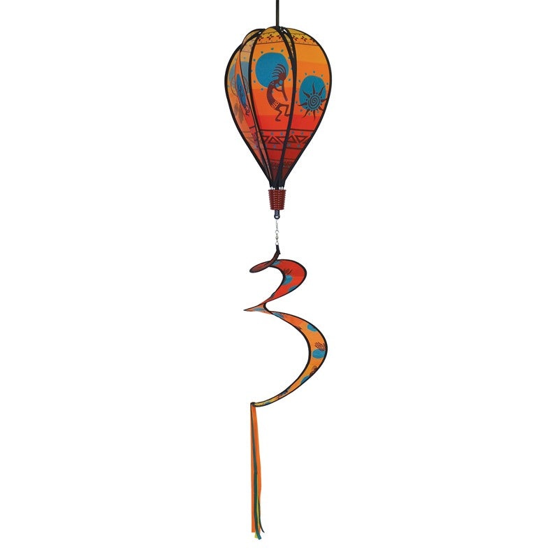 S.W. Icons 6-Panel Hot Air Balloon on a white background, featuring bold Southwestern-inspired designs and intricate patterns.