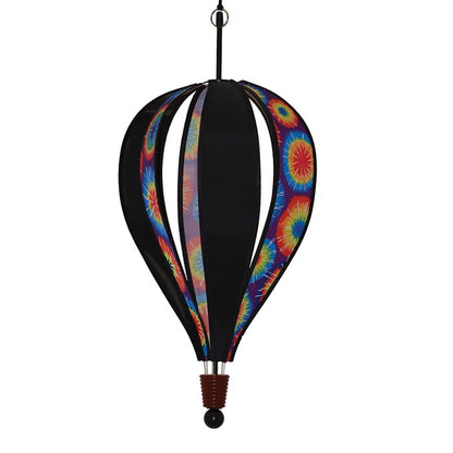Tie Dye 6-Panel Hot Air Balloon on a white background, showcasing its vibrant and colorful tie-dye pattern with intricate details.