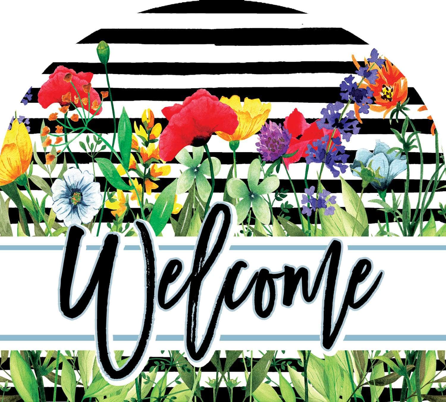 Wildflower Stripe-Arbor Mate panel featuring colorful wildflowers, crafted from durable PVC to bring lively beauty and charm to your outdoor decor.